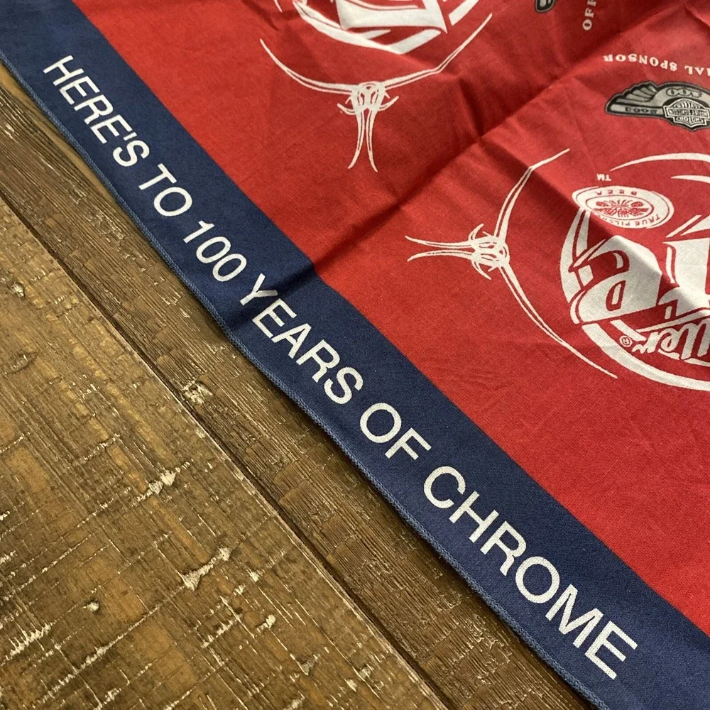 RARE Harley Davidson 100 Years Chrome 2003 Miller Lite Beer Bandana Handkerchief